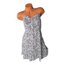 Loft Beach Dress White Flowers Button Down Size XS NWT  