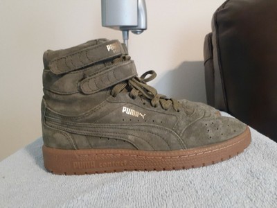 olive green puma high tops