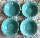 Four Stangl Pottery  Colonial Green 6" Inch Cereal Bowls Mid-Century 1950’s