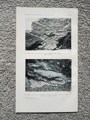 Pistil Ogo bei Lizard Point, Cornwall & Cliff at Polpeor - Vintage Print - 1946