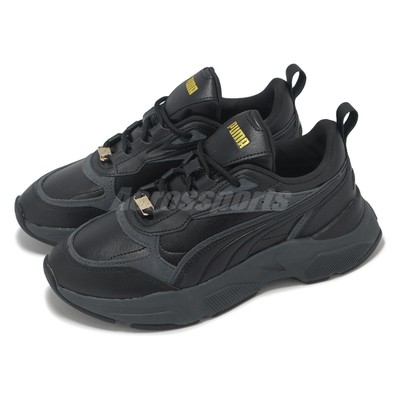 Puma Cassia Lux Black Gold Women Lifestyle Casaul Platform Shoes 397837-03