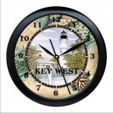 Personalized Key West Wall Clock Beach Coastal Ocean Nautical Decor 0724
