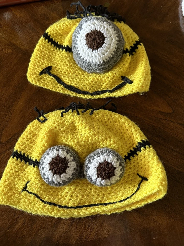 Вязание крючком 3D Minion Beanies $50 каждый или оба за $90 для мальчиков или девочек - Изображение 2 из 4
