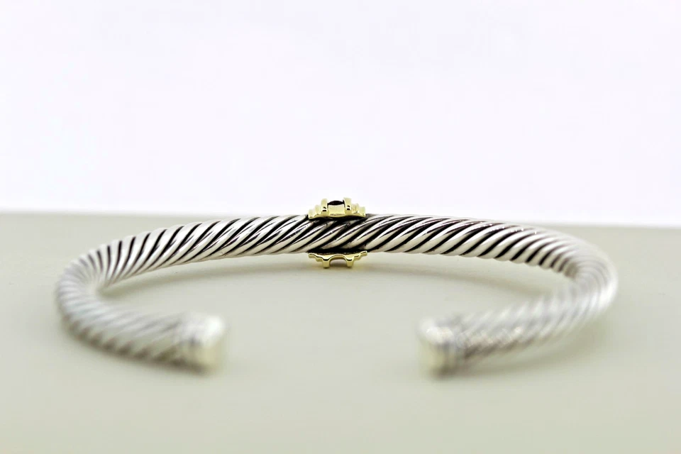Retired David Yurman 5mm Classic Cable station bracelet with 0.24 cttw Rubies. - Image 4 of 4