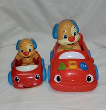 Fisher Price 2 Laugh & Learn Puppy Red Cars, Stages, Music, ABC's, Numbers