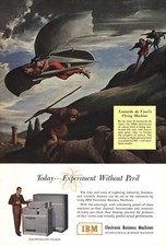1952 IBM: da Vinci, Flying Machine Vintage Print Ad