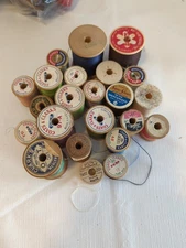 Lot of 20+ Various Brands and Sizes Empty Wooden Thread Spools