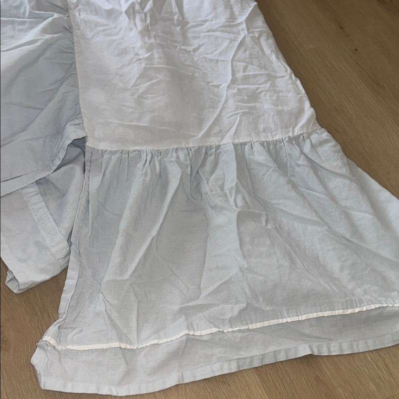 Restoration Hardware baby & child crib blue bedskirt