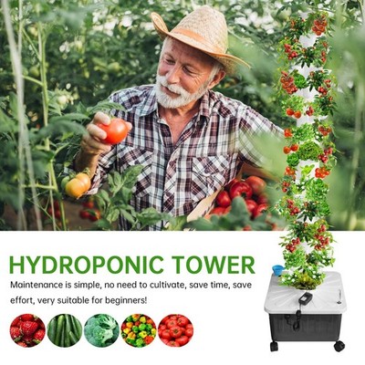 70 Pots Vertical Hydroponics Tower Set Hydroponic Growing System Garden Grow Kit