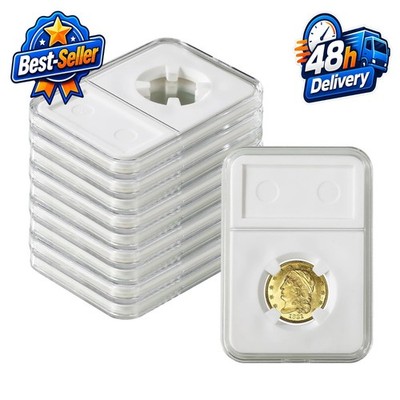 10-Pack Silver Dollar Coin Holders - Clear Acrylic Capsules