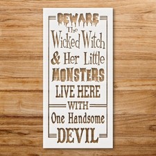 Beware The Wicked Witch Halloween Decor DIY Crafts Reusable Stencil - StencilAir