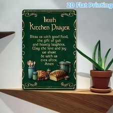 2D Irish Kitchen Prayer Metal Sign Wall Plaque St. Patrick'S Day Home Decor Gift