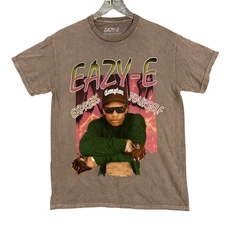 Eazy-E T Shirt Mens Medium Brown Express Yourself Compton Rap Hip Hop Graphic