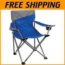 Oversized Heavy-Duty Camping Chair with Cup Holder & Storage Pocket - 600 lbs