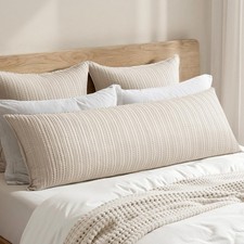 100 Cotton Waffle Weave Body Pillowcase, 1 Pack 20x54 Decorative Body Pillow...