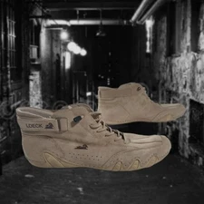 LDeck Italienische Wildleder Loafer Hellbraun mit hohem Schaft Herren Größe 13