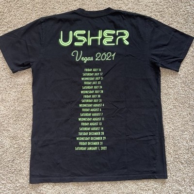 Usher Las Vegas 2021 Residency Official Concert Merch Band Tee T Shirt Mens L