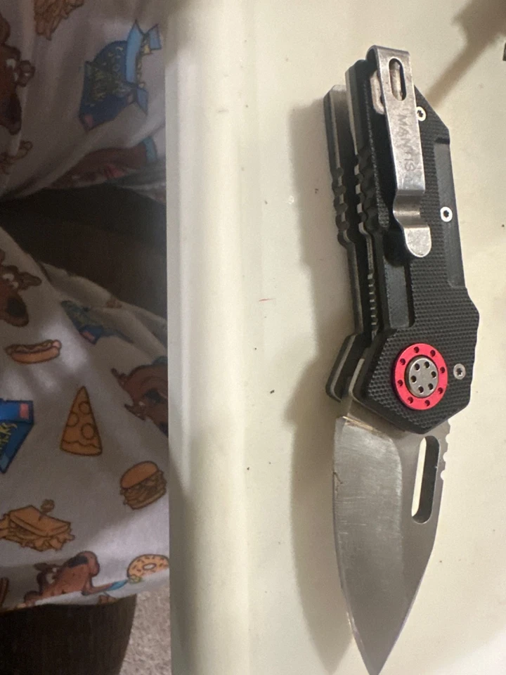 Mantis Pit Boss Black Folding Pocket Knife G-10 Handles MT9 - Image 4 of 4