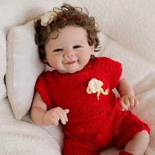 Smiling 19" Reborn Baby Dolls Cloth Body Adorable Newborn Lifelike Toddler Toy
