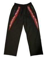 Civil Regime Black Track Pants with red Script Panels Sizd: Small NWOT