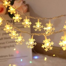 Snowflake Fairy Lights LED Battery String Light for Outdoor Bedroom Christmas