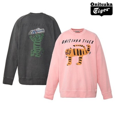 Onitsuka Tiger WASHED SWEAT TOP 100% Cotton 2183B586 Pigment Dyed