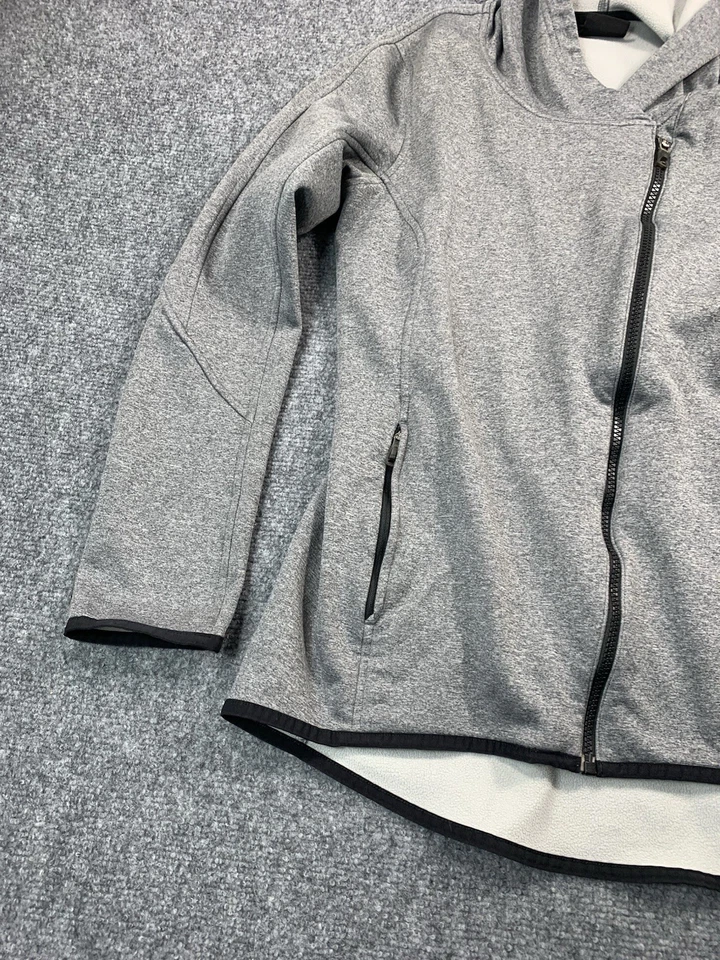 Suéter Oakley Para Mujer Grande Manga Larga Cremallera Completa Sudadera con Capucha Informal Exterior Gris Foto 3 de 4