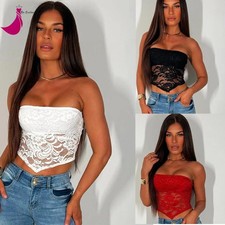 Womens Lace Floral Bralette Bralet Bra Bustier Crop Top Cami Tank Vest Camisole
