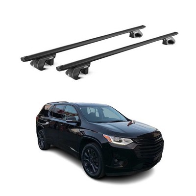For Chevy Traverse 2018-2024 OMAC G005856 Black Raised Roof Rails Cross Bars