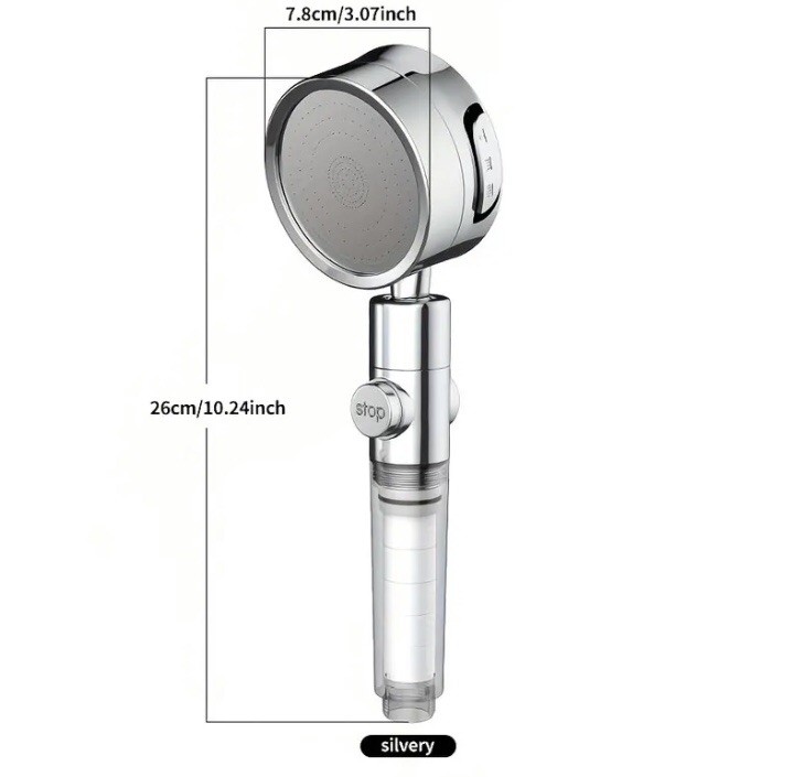 Pommeau de douche haute pression anti-calcaire chromé pour robinet de lavabo standard
