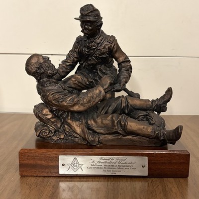 Ron Tunison Friend To Friend Bronze Sculpture 9  Gettysburg Masonic #2013/9500