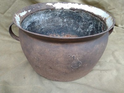 Topf groß 32cm Gusseisen Deko Pflanzgefäß Garten alt antik Küche Kotzenau 