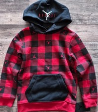 NWT Nike Air Jordan Boys 6 Red/Black/White Hooded Sweatshirt Hoodie 6