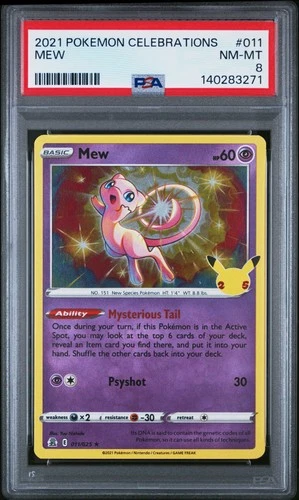 2021 POKEMON CELEBRATIONS #011 MEW PSA 8