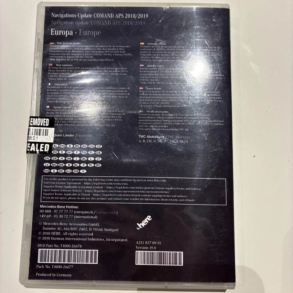 Mercedes Navigations-Update COMAND APS 2018/ 2019  A 211 827 81 59, B6 782 3395 - Bild 2 von 4