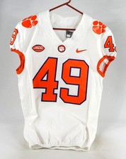 2018-22 Clemson Tigers #49 Game Used White Jersey Nameplate Removed 40 603