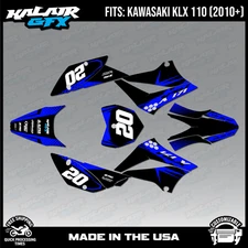 Graphics Kit for Kawasaki KLX110 KLX110R/RL (2010-2024) Spear Series - Blue