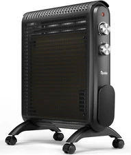 Reekie Electric Space Heaters for Indoor Use Large Room, 1500W Black 