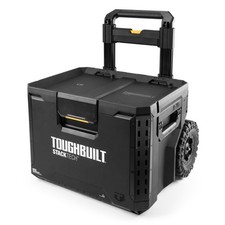 Toughbuilt Portable 2-in-1 Rolling Tool Box Wheels Stackable Design Black