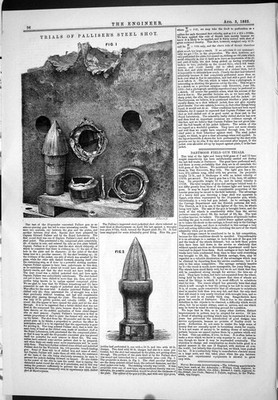 Old Engineering 1883 Trials Palliser'S Steel Shot Experiments Weapons Victorian