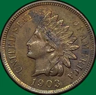 1903 Indian Head Cent Uncirculated UNC Coin #32741