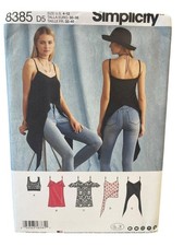 Simplicity Sewing Pattern 8385 Misses Size 4-12 Knit Tops Bralette Asymmetric
