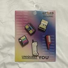 Crocs Jibbitz Charms Set Original Uniquely You 90s Retro Vibe 5 Pack