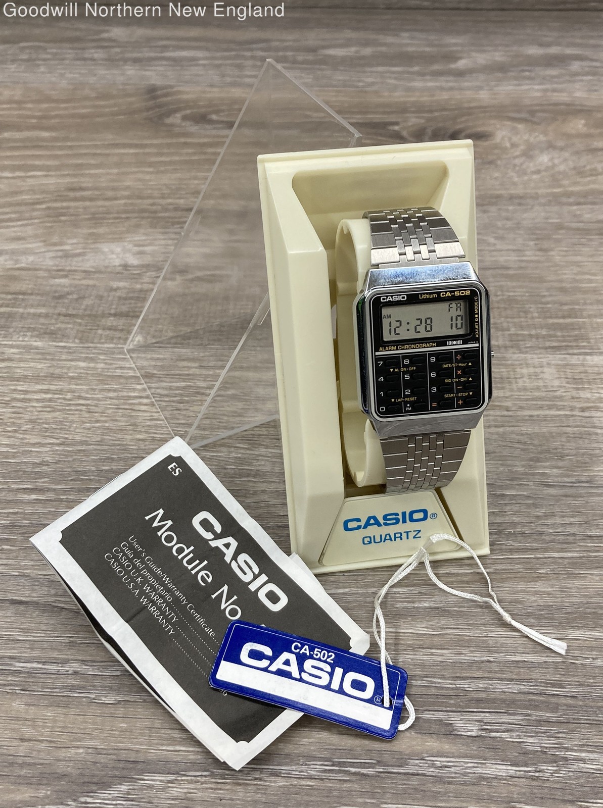 Vintage Casio CA-502 Alarm Chronograph Digital Watch Stainless Steel IOB Works!
