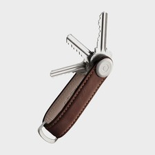 Orbitkey Premium Leather Slim Key Organizer, Carry 2-7 Keys, Espresso/Brown