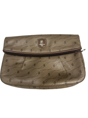 Louise Feraud Paris Monogram Bag Preloved Medium Bag Brown Zipper Good Condition