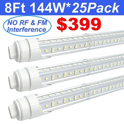 96'' HO Led Bulbs R17D Base V Shaped 144W Super Bright 8FT Led Shop Lights 2 Pin