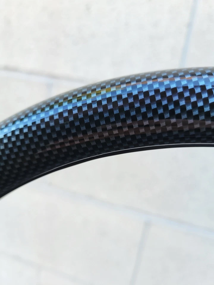 14" Black Steering Wheel Carbon Fiber Wrap, Chevy Horn, 69-94 GM Adapter - Image 4 of 4