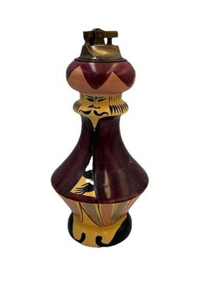Vintage Italian Ceramic Brass Pottery Table Lighter Used Untested Refillable
