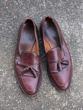 Men's Allen Edmonds Grayson Chesnut Brown Tasseled Loafers Size 12 D